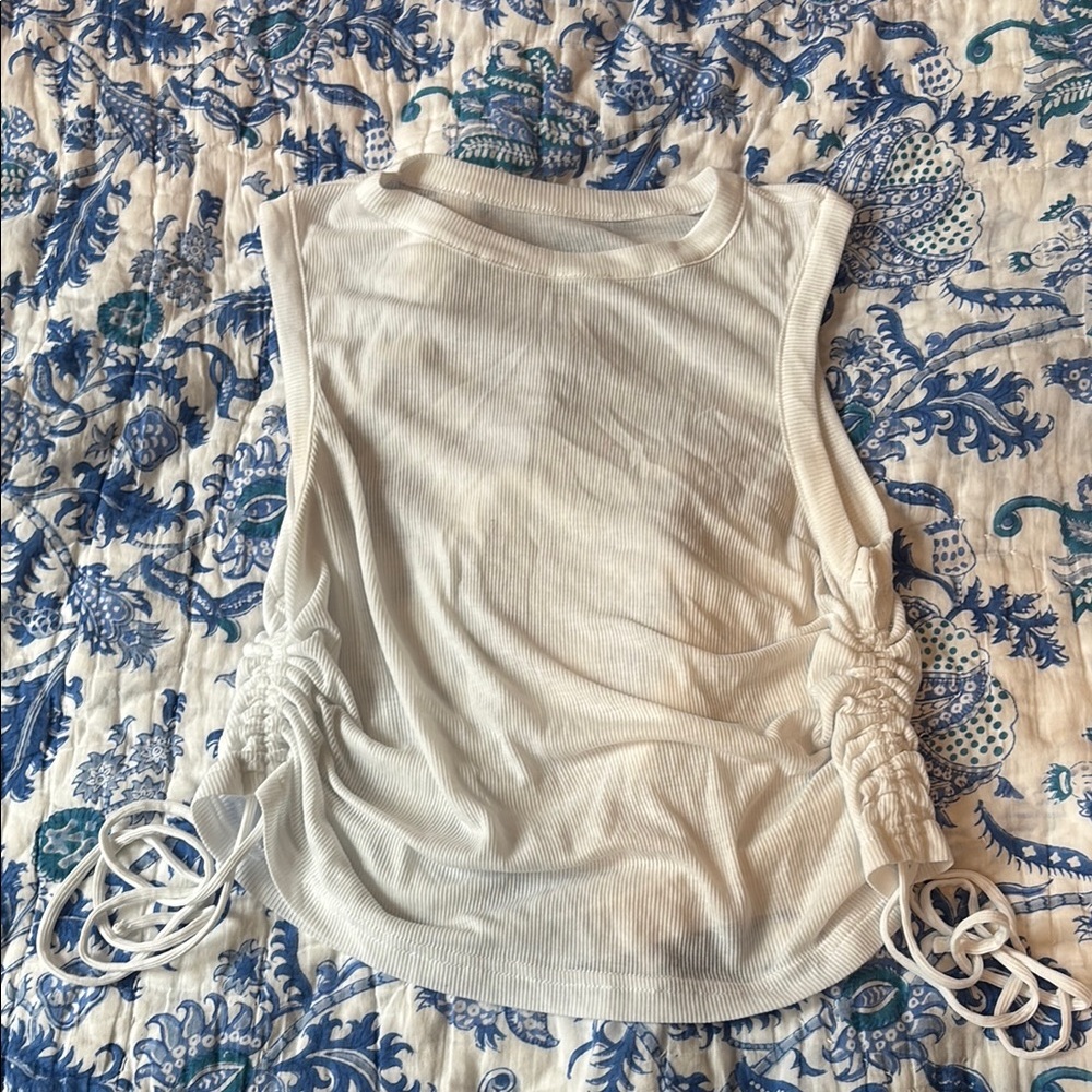 FP Movement White Ruched Top